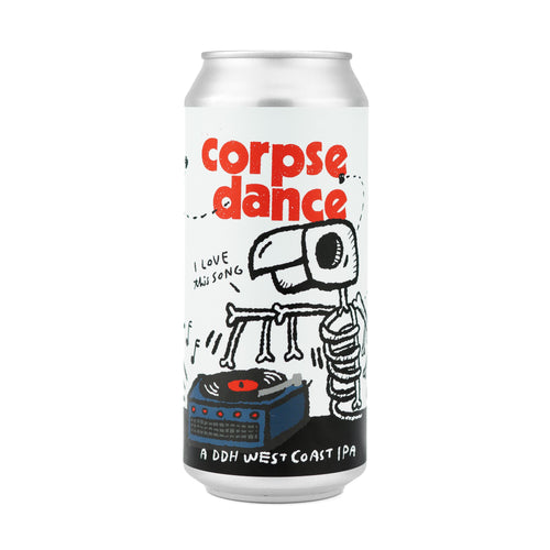 Corpse Dance 4pk $18 // DDH West Coast IPA w/ Krush Cryo, Rakau, Mosaic Cryo, Citra, & Nelson, 7.2% abv - Canned on 10/23