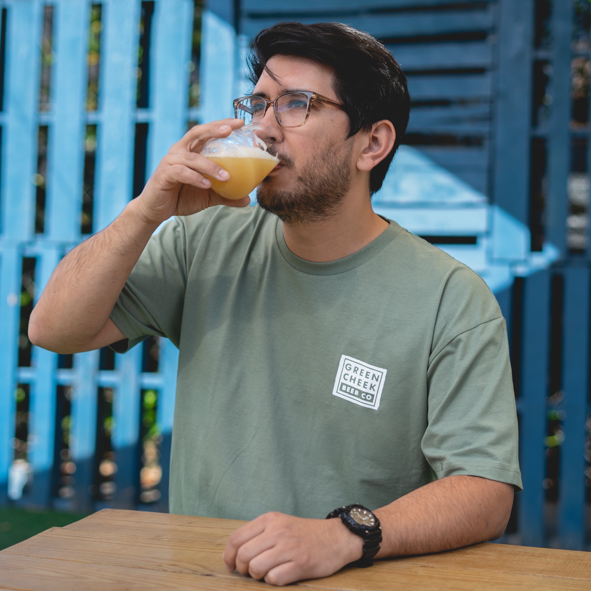Classic Logo Tee - Green – Green Cheek Beer Co.