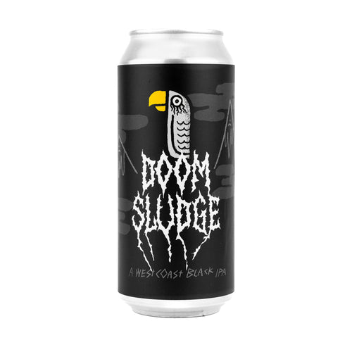 Doom Sludge 4pk $16 // A Black West Coast IPA w/ Mosaic, Ekuanot, & Chinook, 7% abv - Canned on 8/21