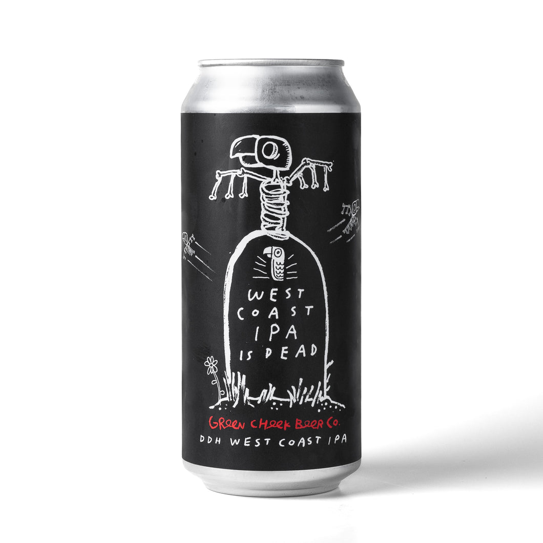 DDH West Coast IPA Is Dead '25 4pk $18 // DDH West Coast IPA w/ Mosaic Cryo, Citra Cryo, Simcoe Cryo & Citra Dynaboost, 7.2% abv - Canned on 10/30