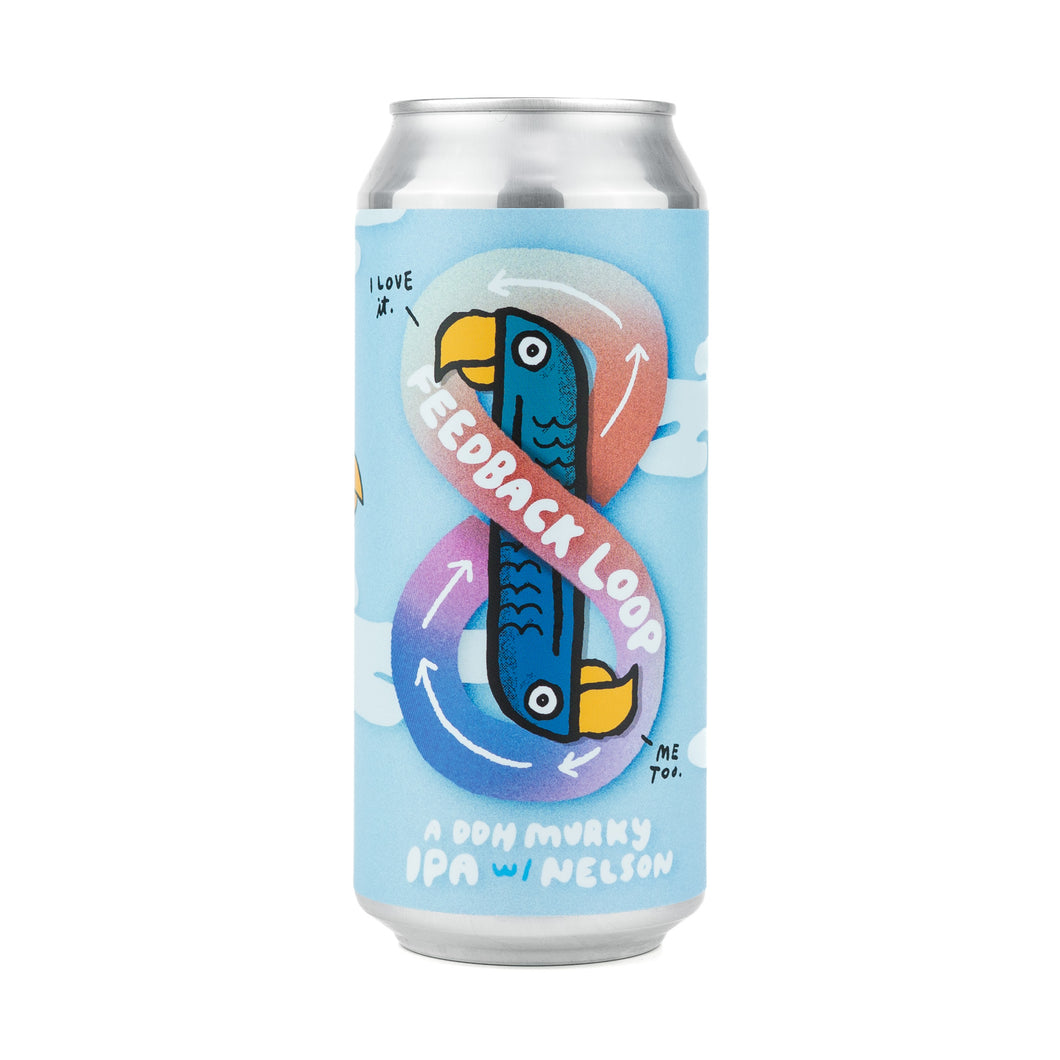 Feedback Loop 4pk $20 // Collab w/ @‌purebrewing // A DDH Murky IPA w/ Nelson, 7% abv - Canned on 2/25