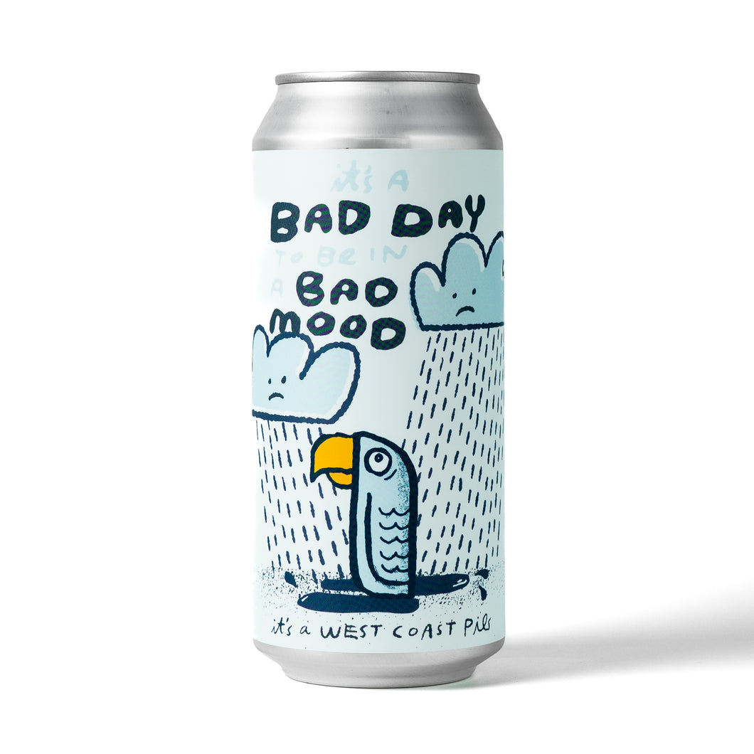 It’s A Bad Day To Be In A Bad Mood 4pk $15 // A West Coast Pils w/ Krush, 5.4% - Canned on 7/29