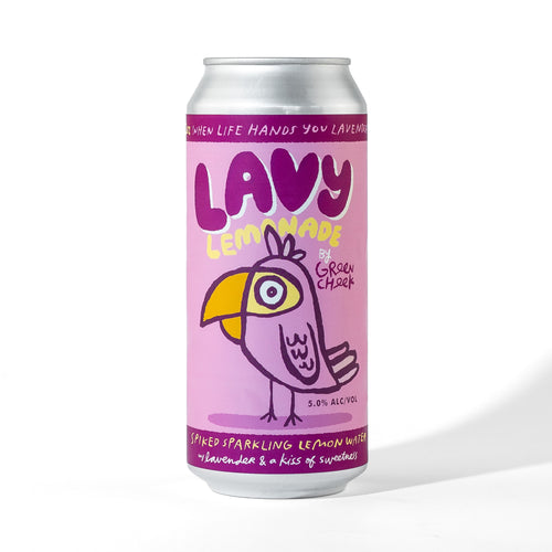 Lavy Lemonade 4pk $14 // Spiked Sparkling Lemon Water w/ Lavender & A Kiss Of Sweetness, 5% abv
