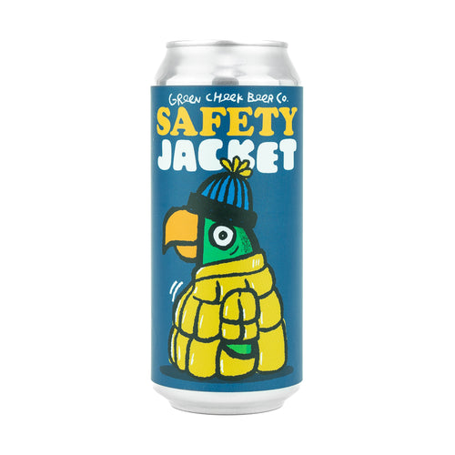 Safety Jacket 4pk $14 // A Non-Alcoholic West Coast IPA w/ Citra, Krush, & Nelson, 0.4% abv - Canned on 8/7