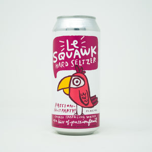 Le Squawk Passionfruit Party! 4pk $12 // Hard Seltzer w/ Passionfruit 5% abv