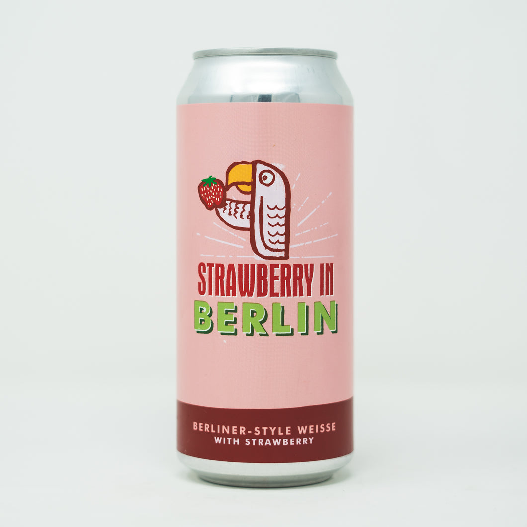 Strawberry in Berlin! 4pk $18 // Berliner Weisse w/ Strawberry 3.5% abv